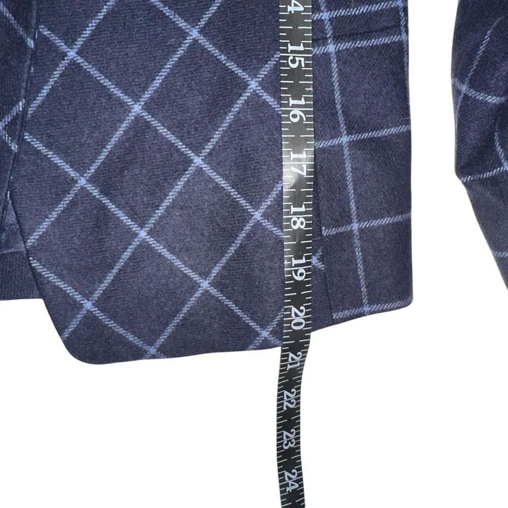 Brooks Brothers Stellita Fit Wool Blend Navy Windowpane Blazer US 2